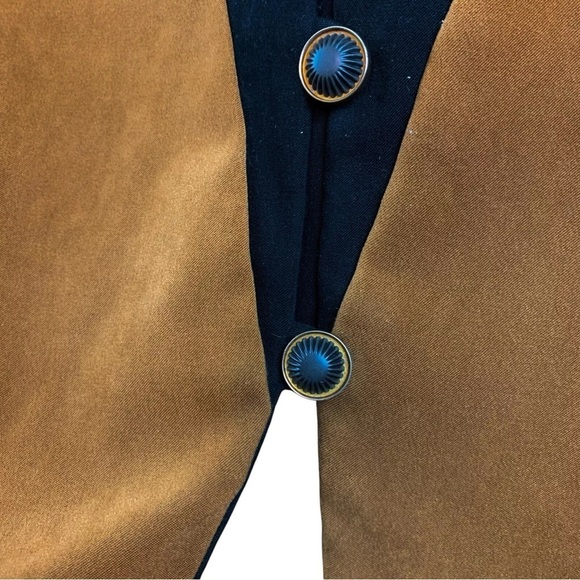 Vtg Amanda Smith Colorblock Buttoned Blazer Jacket Career Brown Black Size 8 - Picture 5 of 9